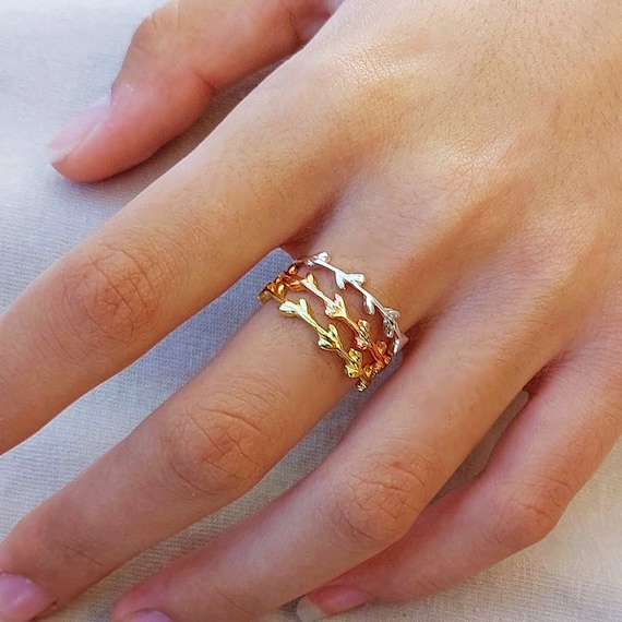 Simple leaf ring discount