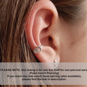 Moon Ear Cuff, Conch Piercing, Celestial Conch Hoop , Ear Cuff no Piercing, Fake Conch Piercing Ear Cuff image 3