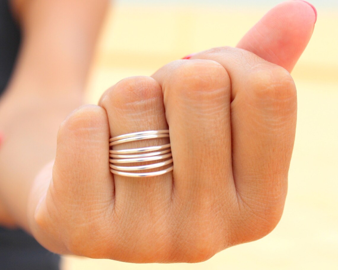 Minimalist Sterling Silver Ring Simple Plain Silver Ring Etsy