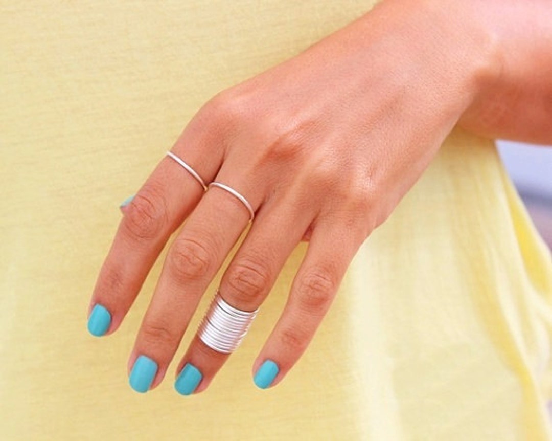 12 Stacking Rings Knuckle Rings Thin Knuckle Rings Silver Thin Rings ...