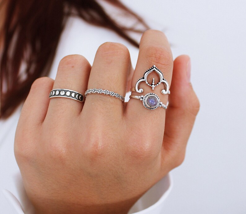 Daisy Thumb Ring Sterling Silver Ring Boho Ring Thumb Rings Etsy