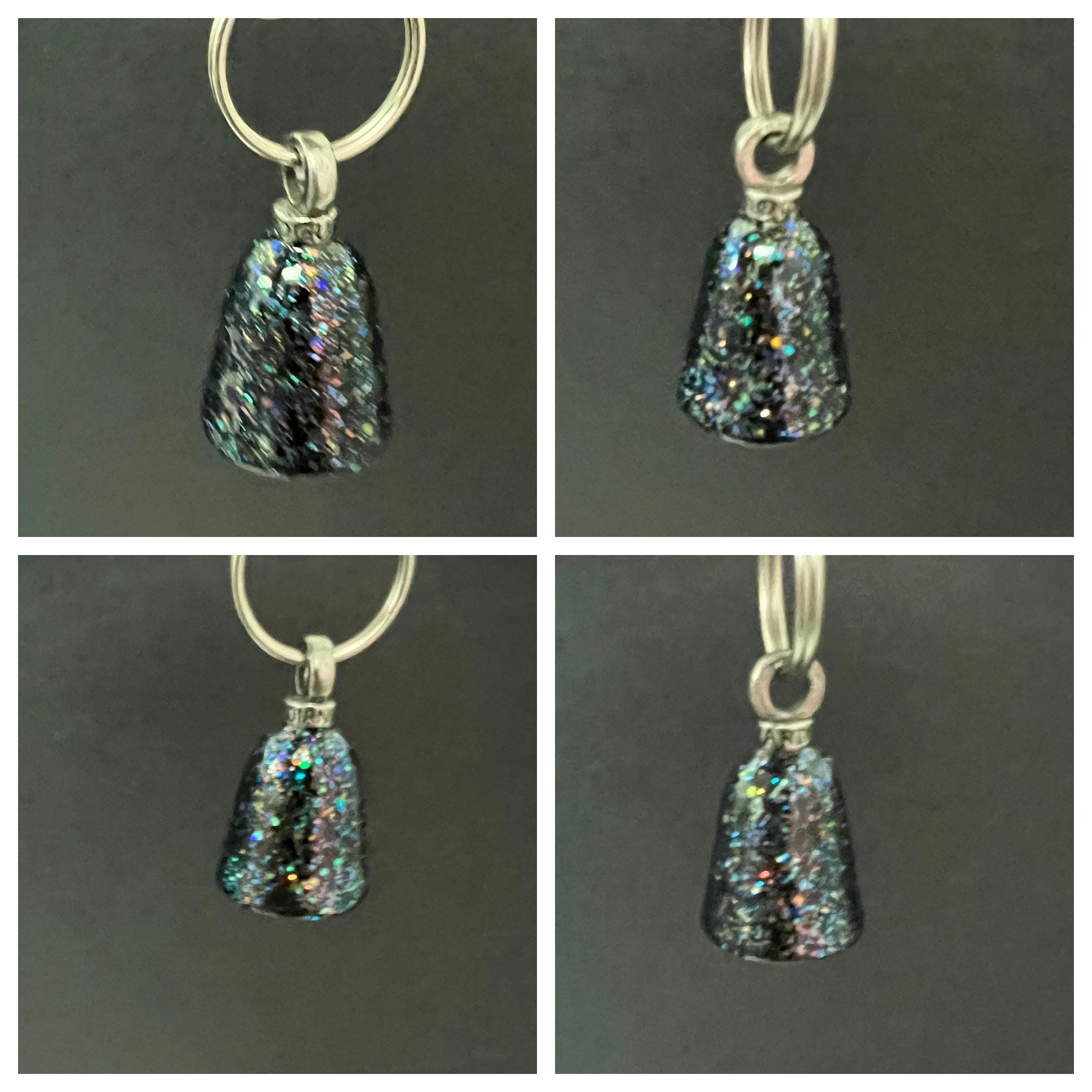 Black Sparkle Series Hand Painted Guardian Bell – Good Luck Charm