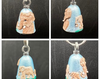 Sparkle Series Hand Painted Guardian Motorcycle Bell - Black-rose