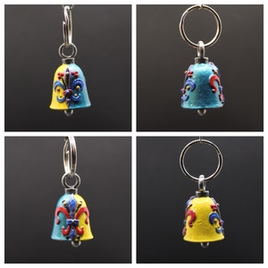 Fleur De Lis - Hand Painted Motorcycle Guardian Bell - Fleur De Lis - MB-9433