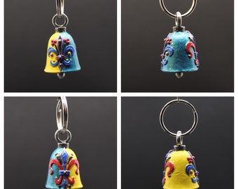 Sparkle Series Hand Painted Guardian Motorcycle Bell - Black-rose