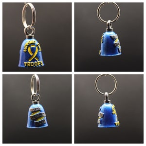Support Out Troops Hand Painted Motorcycle Guardian Bell - MB 1378-Support Out Troops