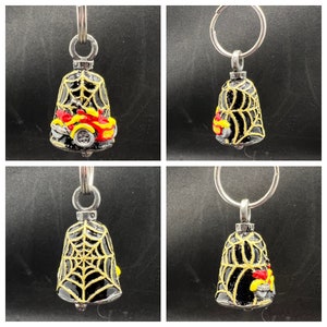 Spider Trike Hand Painted Motorcycle Guardian Bell - Spider Trike - MB-1116