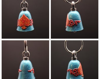 Sparkle Series Hand Painted Guardian Motorcycle Bell - Black-rose