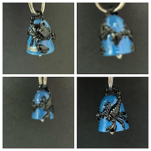 Scorpion Hand Painted Guardian Bell – Good Luck Charm for Motorcycles, Biker Gift, Protective Keychain - Scorpion-MB-8399