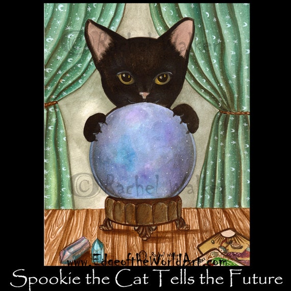 Spookie the Cat Tells the Future, Black Cat, Magic, Crystal Ball