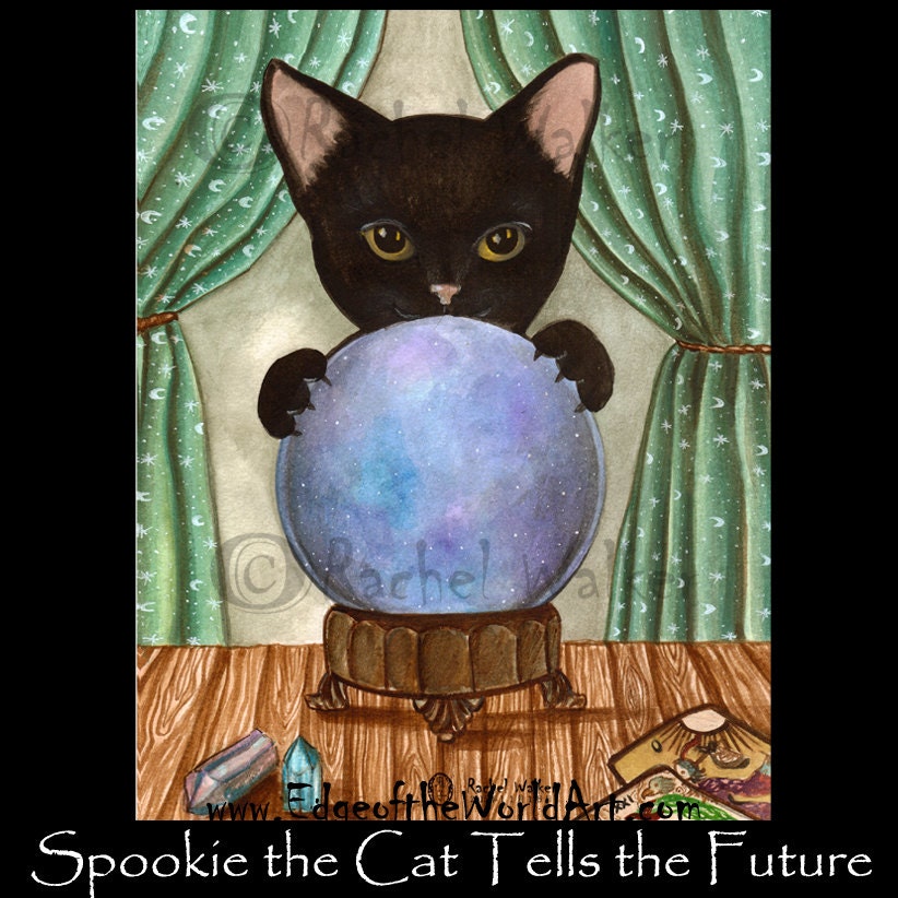 Spookie the Cat Tells the Future, Black Cat, Magic, Crystal Ball