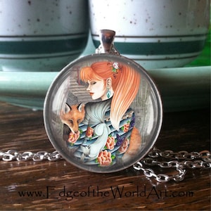 NECKLACE Dream of the Blue Fox, Tattoo, Irezumi, Kitsune, Japanese, fox spirit, yokai, foxgirl, nine tails, myth, traditional, Rachel Walker