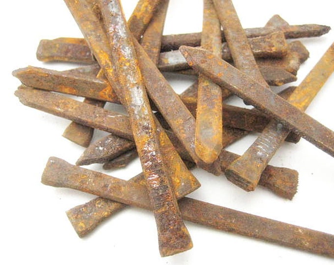Vintage Rusty Nails Square Cut Assemblage Steampunk Supply Etsy