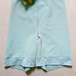 Vintage lingerie 1960s FLEXEES nylon/spandex robin&#39;s egg blue lightweight panty girdle, lace trim, Sml., 24-26&quot; waist, Excellent condition