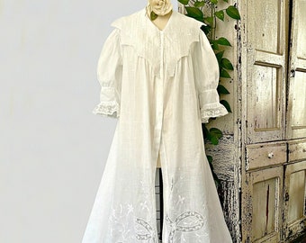 1910s Boudoir Cotton Wrap Jacket