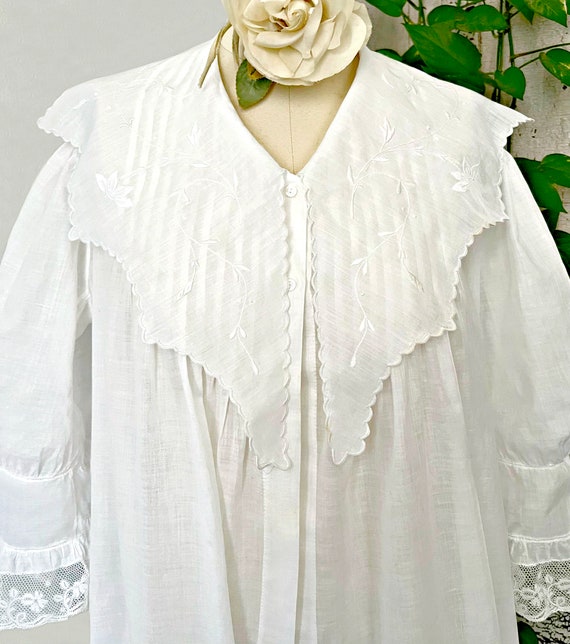 Vintage lingerie Edwardian white cotton batiste p… - image 5