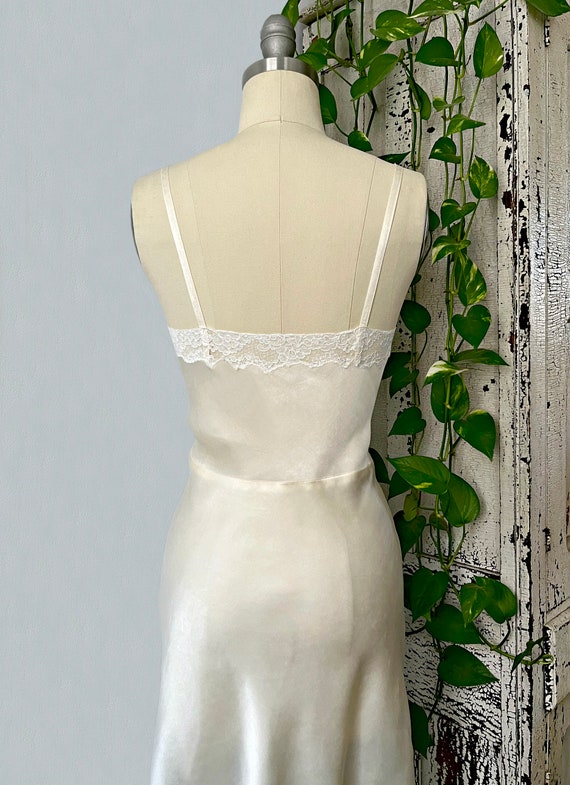 Vintage lingerie FISCHER 1940s ivory silk satin c… - image 7