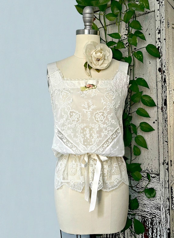 Vintage lingerie handmade Edwardian white cotton l