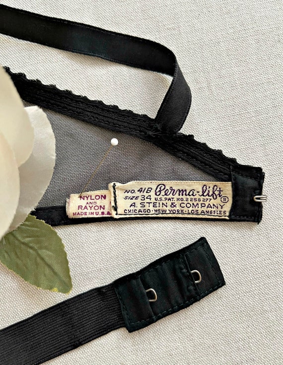 Vintage Lingerie 1950s PERMALIFT Black Nylon and Rayon