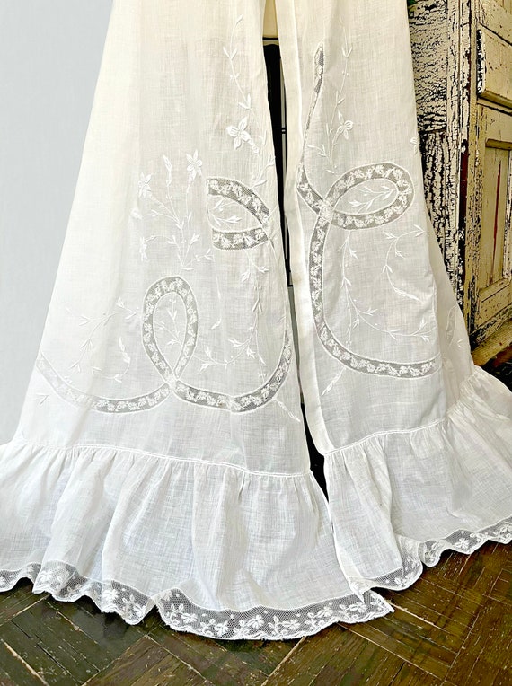 Vintage lingerie Edwardian white cotton batiste p… - image 8