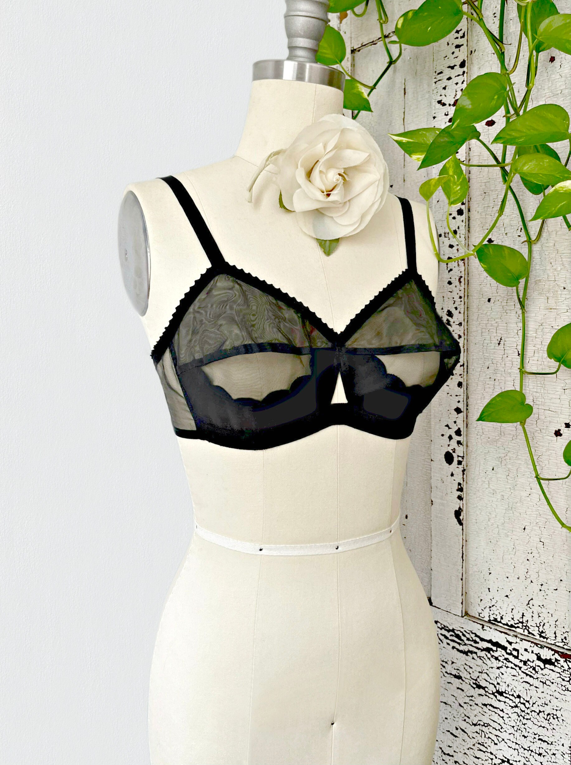 1980s fetish black fetish lingerie set