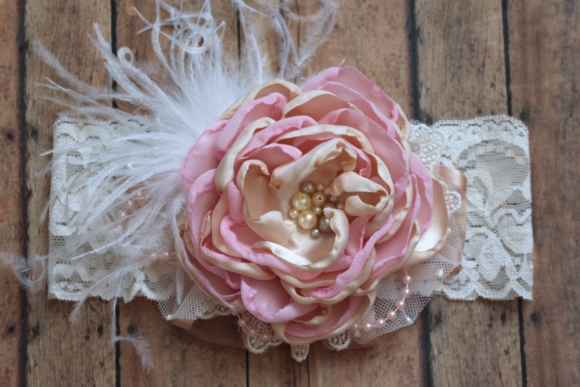 Vintage Inspired Headband Flower Girl Hair Accessory Light Etsy