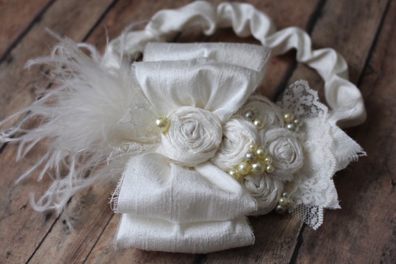 elegant baby christening headband