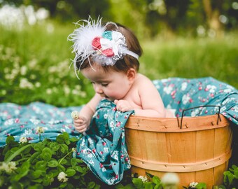 Baby Girl Headband, Toddler Hair Accessory, Rosettes Headband, Little Girl Accessory, Baby Girl Photo Prop, Children Headband, Kids Hair