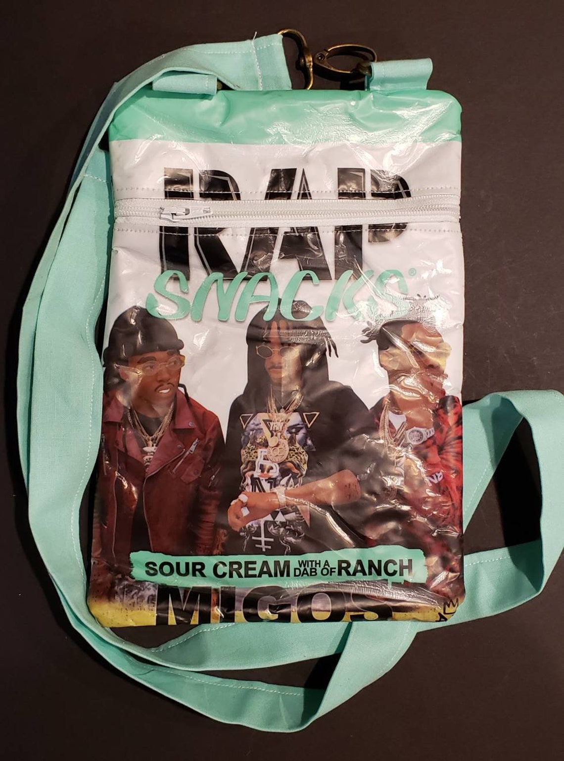 Rap Recycled upcycled hipster messenger rap band chip bag Etsy