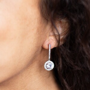 Crystal Bridal Earrings, Wedding Jewelry, Bridal Jewelry, Wedding Earrings, CZ Solitaire Stud Earrings
