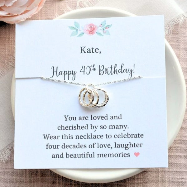 Personalized 40th Birthday Gifts for Women, Gift for Her, 40 year old gift, Happy 40th Birthday, 40th Birthday Necklace, 40 and Fabulous