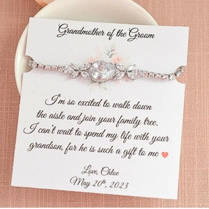 Grandmother of the Groom Gift, Grandmother of the Bride Gift, Wedding Bracelet for Grandma, Wedding Gift Bracelet, Grandmother from Bride