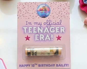 Official Teenager Era Money Card, 13th Birthday Gift Holder, Teen Cash Card