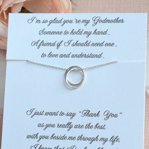 Gift for GODMOTHER, Godmother Necklace, POEM for Godmothers, From Goddaughter, From Godchild, Sterling silver necklace, Thank you