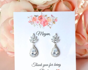 Bridesmaid Gift, Earrings for Bridesmaids, Bridal Party Jewelry Gift, Bridesmaid Earrings, Wedding Jewelry, Bridal Jewelry