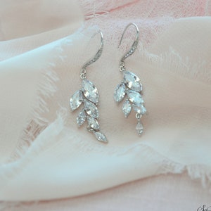Custom Bridesmaid Earrings, Leaf Bridesmaid Earrings, Bridesmaid Gift, Silver Earrings, Wedding Earrings, Earrings Necklace Set