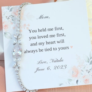 Gift for Mom on wedding day, Mother of the Bride Bracelet, Mother of the Groom Bracelet, Mother of the Bride Gift, Thank you Mom from Bride
