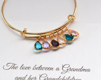 Grandma Gift from grandchildren, Personalized Grandma Jewelry, Grandma Birthstone Bracelet, Grandmother Gift from Grandchildren