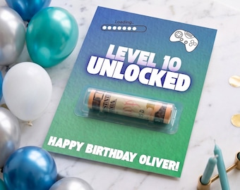 Gaming Money Card Gift, 10th Birthday Boys Cash Gift for Gamer| Tenth Birthday Present Gamers, Video game Party, Arcade Money