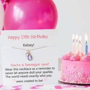 13th Birthday Gift Girl, 13th Birthday Gift, Official Teenager, Gift for 13 year old, 13th Birthday Necklace, Teen Birthday, Birthstones