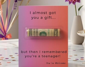 Funny Cash Gift for Teens, Money Holder Gift for Teens, Unique Cash Gift for Birthday, Holiday, Christmas