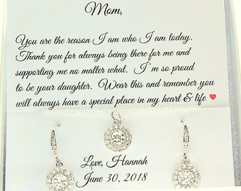 Mother of the Bride Gift, Mother of the Groom Gift, Wedding Jewelry, Mothers Jewelry, To Mom from Bride, To Mom from Groom