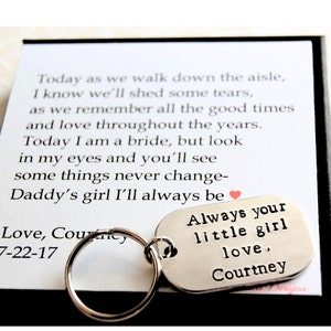 Father of the Bride Gift, Father of Bride, from daughter to daddy, Father of the Bride keepsake, Father of bride keychain