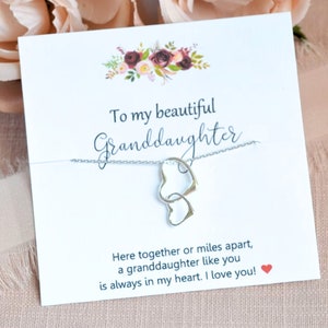 Granddaughter Gift, Gifts for granddaughter, Silver Heart Necklace from Grandmother, Gifts for Girls, Granddaughter Birthday