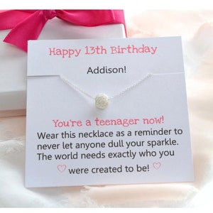 13th Birthday Girl, Teen Birthday Gifts, Thirteenth Birthday Necklace, 13th Birthday Jewelry, Gift for 13 Year old, Teen Jewelry Gifts
