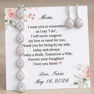 Bridal Earrings for Mom, Cubic Zirconia Dangle Earrings, Mother of the Bride Gift