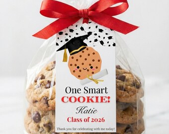 Personalized Graduation Favor Tags, Class of 2026, Printed & Shipped (Set of 12)