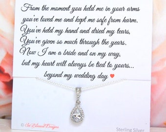 Mother of the Bride Gift, Necklace for Mother of the Groom, Mother of Bride POEM CARD, Mother of Groom POEM, for Mom wedding day gift