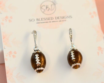 Football Earrings, Game Day! Football Necklace, Football Game Earrings! Football Mom Grandma Aunt Sister