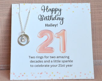 21st birthday gift idea for her, Personalized 21st birthday gift, Necklace for 21 year old, 21st birthday for daughter, granddaughter